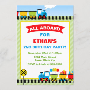 Train Birthday Invitation 5x7 Photo Card Kaart