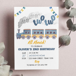 Train Birthday Invitation All Board Kaart
