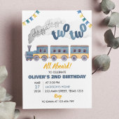 Train Birthday Invitation All Board Kaart