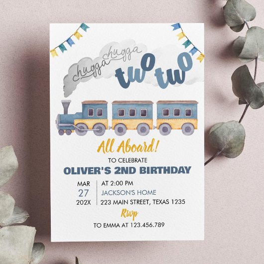 Train Birthday Invitation All Board Kaart