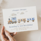 Train Birthday Invitation | Blauwe trein Kaart