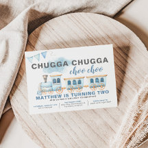 Train Birthday Invitation Boy Transportation