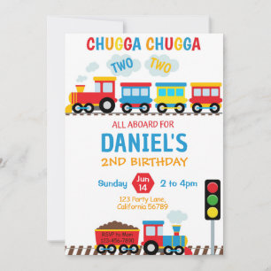 Train Birthday Invitation Chugga Chugga Twee Twee Kaart