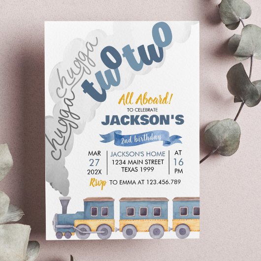 Train Birthday Invitation Chugga Chugga Twee Twee Kaart