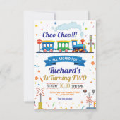 Train Birthday Invitation Chugga Chugga Twee Twee Kaart (Voorkant)