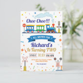 Train Birthday Invitation Chugga Chugga Twee Twee Kaart (Staand voorkant)