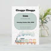 Train Birthday Invitation | Cute 1st Birthday Feestdagenkaart (Staand voorkant)