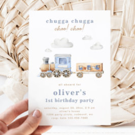Train Birthday Invitation | Digitaal of gedrukt Kaart