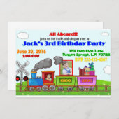 Train Birthday Invitation Kaart (Voorkant / Achterkant)