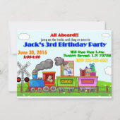 Train Birthday Invitation Kaart (Voorkant)