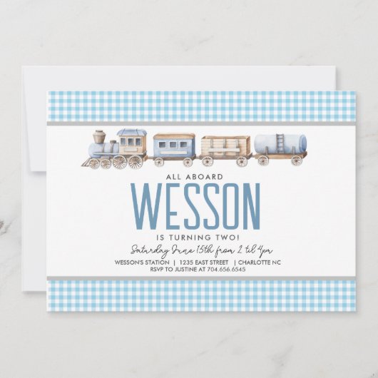 Train Birthday Invitation Kaart (Voorkant)