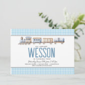 Train Birthday Invitation Kaart (Staand voorkant)