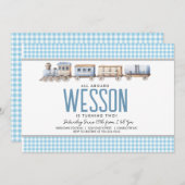 Train Birthday Invitation Kaart (Voorkant / Achterkant)