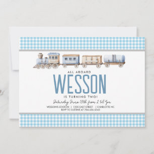 Train Birthday Invitation Kaart