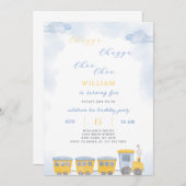 Train Birthday Invitation Kaart (Voorkant / Achterkant)