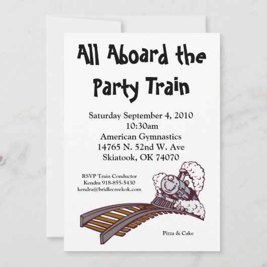 Train Birthday Invitation Kaart (Achterkant)