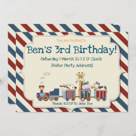Train Birthday Invitation Kaart
