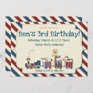 Train Birthday Invitation Kaart
