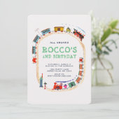 Train Birthday Invitation Kaart (Staand voorkant)