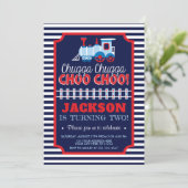 Train Birthday Invitation | Train Birthday Party Kaart (Staand voorkant)