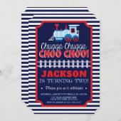 Train Birthday Invitation | Train Birthday Ticket Kaart (Voorkant / Achterkant)