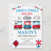 Train Birthday Invitation, Train Invite Kaart (Voorkant)