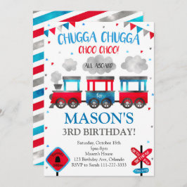 Train Birthday Invitation, Train Invite Kaart