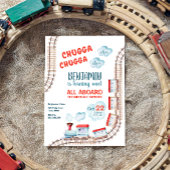Train Birthday Invite Boy Chugga Choo Train Party Kaart