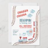 Train Birthday Invite Boy Chugga Choo Train Party Kaart (Voorkant)