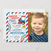 Train Birthday Invite Chugga Chugga Twee Train Kaart (Voorkant)