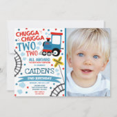 Train Birthday Invite Chugga Chugga Twee Train Kaart (Voorkant)