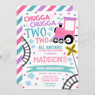 Train Birthday Invite Chugga Chugga Twee Train Kaart