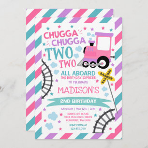 Train Birthday Invite Chugga Chugga Twee Train Kaart