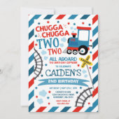 Train Birthday Invite Chugga Chugga Twee Train Kaart (Voorkant)