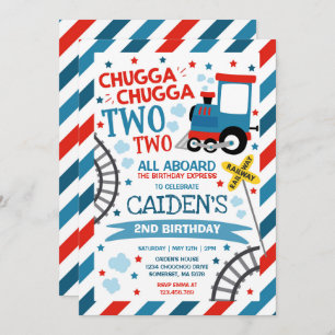 Train Birthday Invite Chugga Chugga Twee Train Kaart