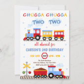 Train Birthday Invite Chugga Chugga Two Two Train Kaart (Voorkant)