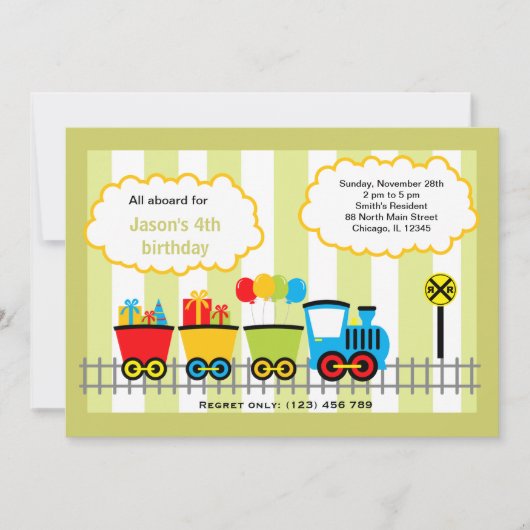 Train Birthday Kaart (Voorkant)