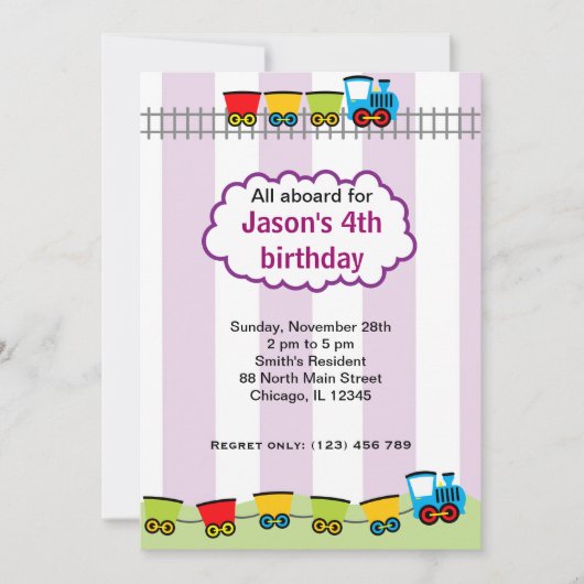 Train Birthday Kaart (Voorkant)