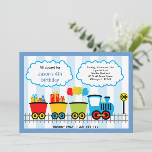 Train Birthday Kaart (Staand voorkant)