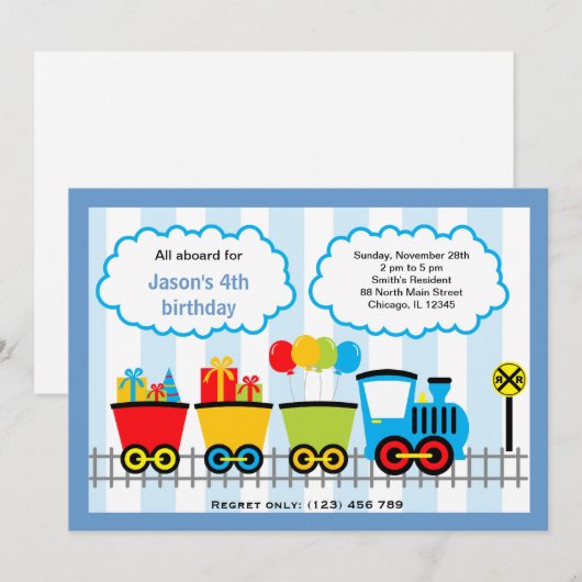 Train Birthday Kaart (Voorkant / Achterkant)