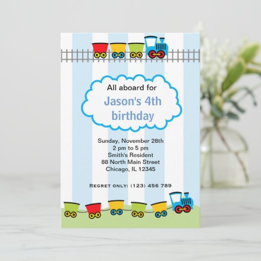 Train Birthday Kaart (Staand voorkant)