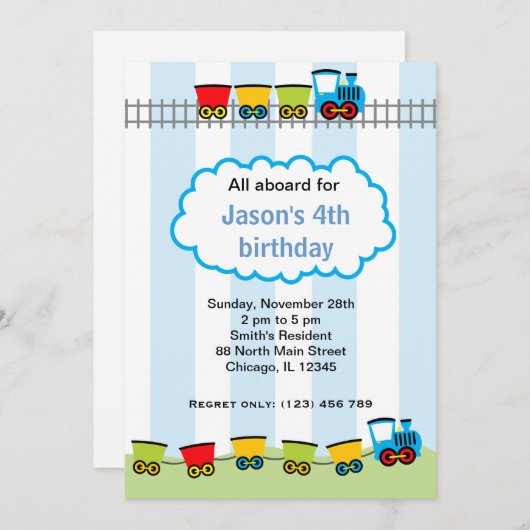 Train Birthday Kaart (Voorkant / Achterkant)