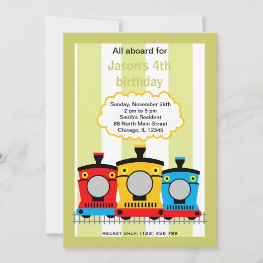 Train Birthday Kaart (Voorkant)