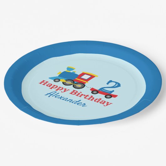 Train Birthday Papieren Bordje (Gekanteld)