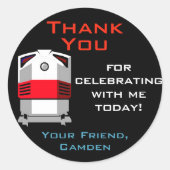 Train Birthday Party Favor Gift Sticker (Voorkant)