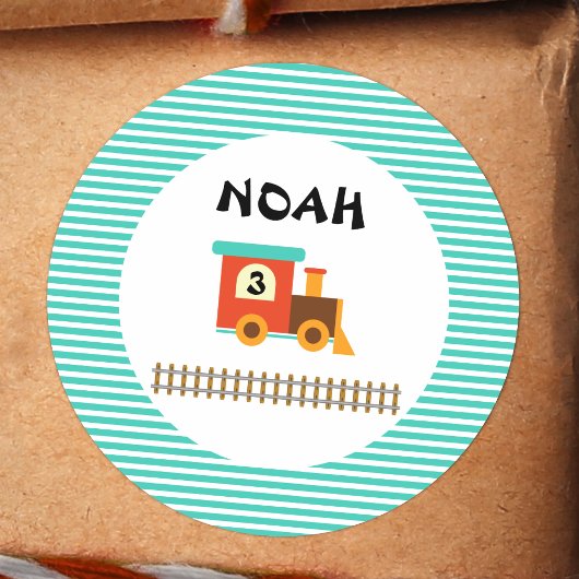 Train Birthday Party for Little Kinder Ronde Sticker