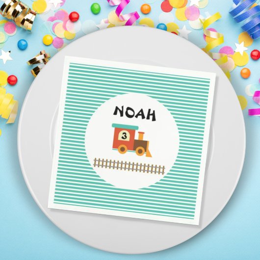 Train Birthday Party for Little Kinderen Servet