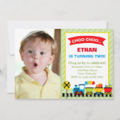Train Birthday Party Invitation 5x7 Card Kaart (Voorkant)