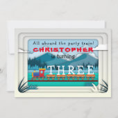 Train Birthday Party Invitation Add Name Boy (Voorkant)