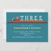 Train Birthday Party Invitation Add Name Boy (Achterkant)